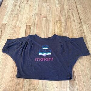 Isabel Marant Etoile Kyana Oversized Linen Logo Tee